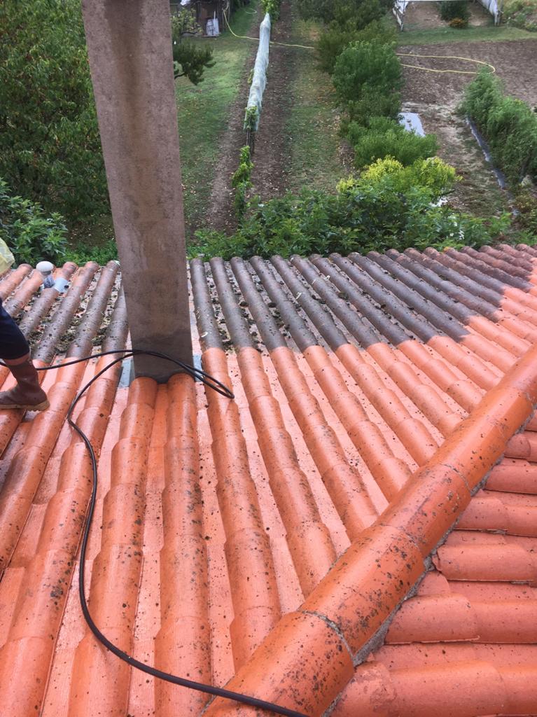 Nettoyage de toiture réalisé par Entreprise Clivaz